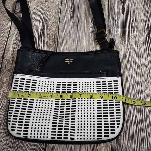 Fossil black white leather bag - Picture 4 of 8